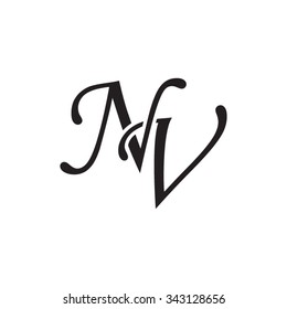 NV initial monogram logo