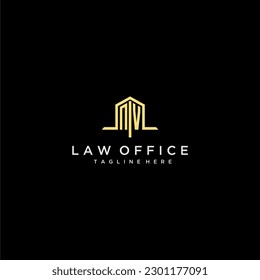 NV initial monogram logo for law office with home office design image