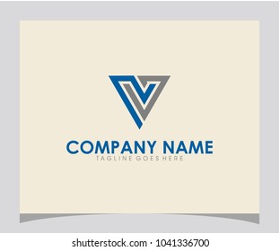 NV initial triangle icon logo vector