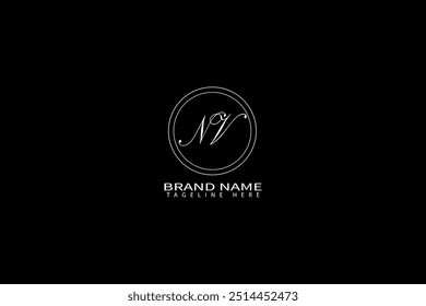 Design de logotipo de letra NV. Ícone do logotipo com as letras iniciais NV. Modelo de design de logotipo mínimo de letra NV N V. Vetor de design de letra N V com cores pretas. logótipo NV,