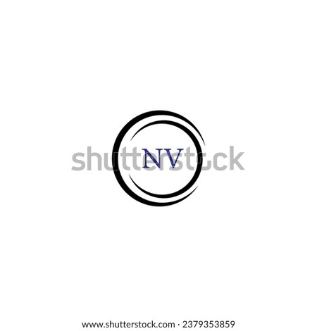 NV Letter Logo Design. Initial letters NV logo icon. Abstract letter NV N V minimal logo design template. N V Letter Design Vector with black Colors. NV logo,  Vector, spared  Imagine de stoc © 