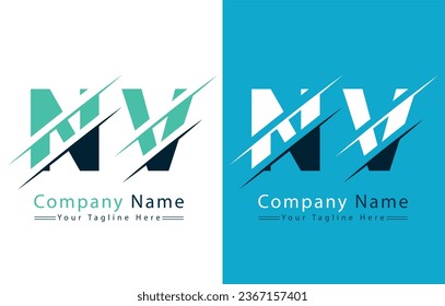 NV Letter Logo Design Template. Vector Logo Illustration