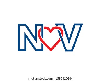NV Letter logo or symbol template design