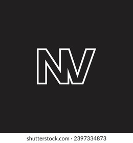 NV Letter Logo, VN Letter Monogram, N,V, Initials Letter,
