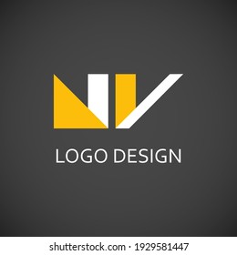 nv letter for simple logo design