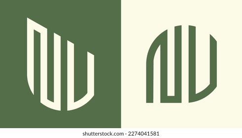 NV modern initial letter logo design vector bundle. It will be suitable for which company or brand name start those initial.