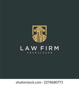 NV monogram initial for lawfirm logo ideas with creative polygon style design