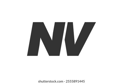 NV Techno Editable Font Logo For Corporate Branding. Bold, Futuristic Design With Unique Typographic Ideas. Minimal Custom Type And Dynamic Letter Variations For Promotion, Printing, And Book Titles