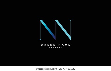 NV, VN, Abstract initial monogram letter alphabet logo design