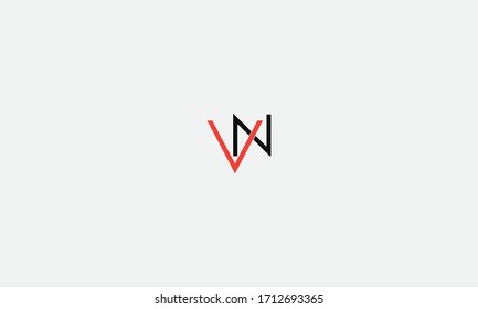 Logotipo de letra NV o VN. Logotipo de icono de carta original y creativo