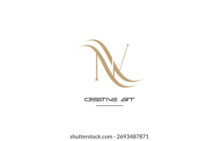 NV, VN, N, V abstract letters logo monogram