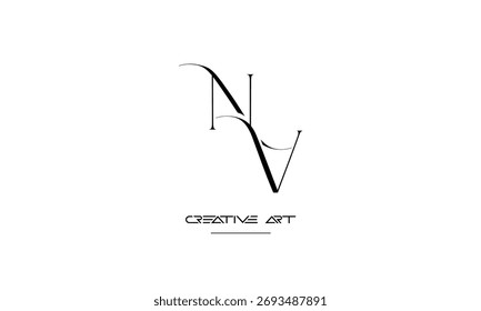 NV, VN, N, V letras abstractas logo monograma