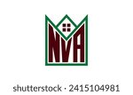 NVA initial letter real estate builders logo design vector. construction ,housing, home marker, property, building, apartment, flat, compartment, business, corporate, house rent, rental, commercial 