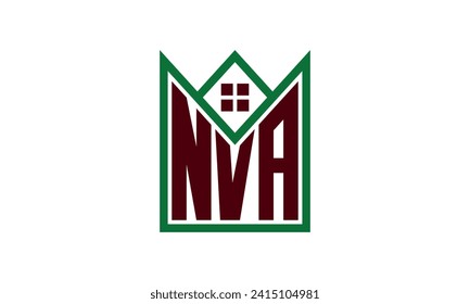 Letra inicial del NVA constructores inmobiliarios logo vector de diseño. construcción, vivienda, marca de vivienda, inmueble, inmueble, apartamento, apartamento, compartimento, negocios, empresa, alquiler de casa, alquiler, comercial 