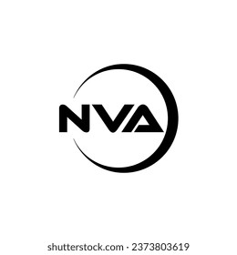 Diseño de logotipo de carta NVA, inspiración para una identidad única. Elegancia moderna y diseño creativo. Marca tu éxito con el impresionante logotipo.