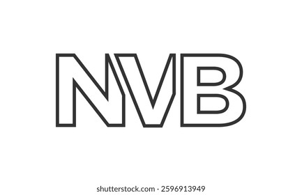 NVB logo design template with strong and modern bold text. Initial based vector logotype featuring simple and minimal typography. Trendy company identity ideal for businesses brand presence.