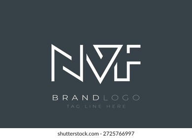 Diseño de logotipo de carta abstracta NVF. Diseño moderno del logotipo del negocio con tipografía Abstractas y estilo contemporáneo