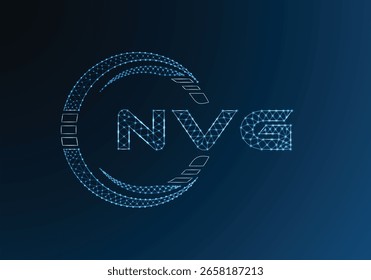Diseño de Vector de logotipo de letra polivinílica baja NVG. Diseño de logotipo de poliéster inferior de NVG. Logotipo de poliéster bajo.