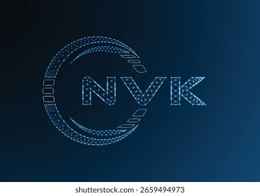 Projeto de vetor de logotipo de letra baixa NVK. Design de logotipo NVK poli inferior. Logotipo poli baixo.