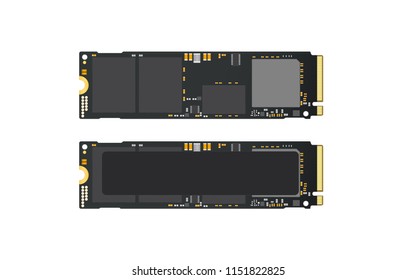 NVMe M.2 PCI-Express (PCI-E) Solid State Drive (SSD) Mock Up.Isolate on white sceen.