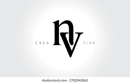 NVnv Elegant Serif Monogram Logo – Luxury Lowercase Typographic Lettermark for Modern Branding