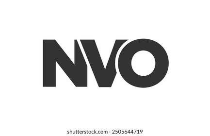 NVO logo design template with strong and modern bold text. Initial based vector logotype featuring simple and minimal typography. Trendy company identity ideal for businesses brand presence.