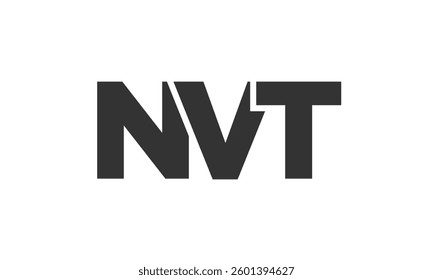NVT logo design template with strong and modern bold text. Initial based vector logotype featuring simple and minimal typography. Trendy company identity ideal for businesses brand presence.