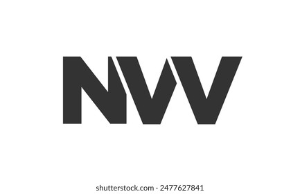 NVV logo design template with strong and modern bold text. Initial based vector logotype featuring simple and minimal typography. Trendy company identity ideal for businesses brand presence.
