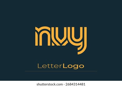 NVY Creative Unique Modern Letter Logo Design. Elegant Monogram Logo Design with Decorative Elements and Typography