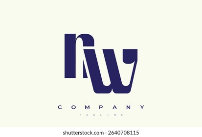 NW Abstract Geometric Logo Design. Modern and elegant logo design with simplistic typography elements, showcasing branding excellence.