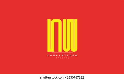 NW iniciales abstractas diseño del logotipo del alfabeto de texto de letra monográfica