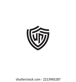 NW abstract line shield concept in high quality professional design that will print well across any print media