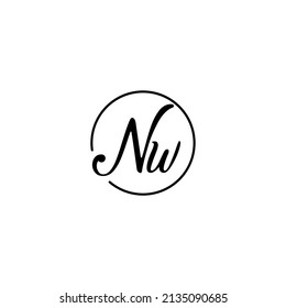 NW circle feminine concept initial logo best for beauty and fashion