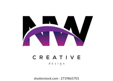 Neues kreatives und modernes Logo-Design mit kreativem violettem Wellen-Abstraktem Latter-Logo-Konzept.