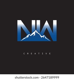 NW Creative Mountain Logo – Bold Gradient Letter mark Branding Design for Business  Outdoor Brands	
