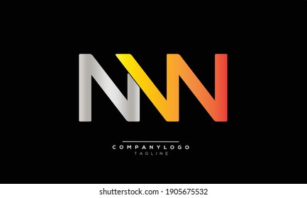 NW icon monogram letter text alphabet logo design