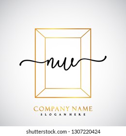 NW Initial Handwriting logo template vector