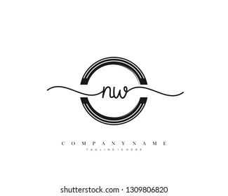 NW initial handwriting logo template vector