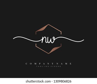 NW initial handwriting logo template vector