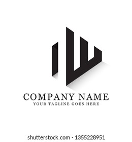 NW initial letter logo design,NW negative space vector, clean and strong brand market