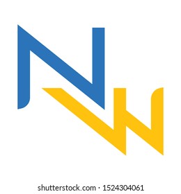 NW initial letter logo template vector icon design