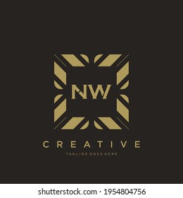 NW Initial letter luxury ornament monogram logo template vector.