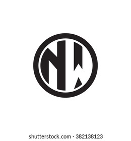 NW initial letters circle monogram logo