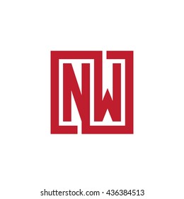 NW initial letters looping linked square logo red
