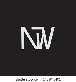 NW initial logo Capital Letters black background