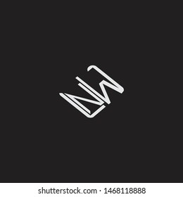 NW Initial Logo letters with rotate squere template