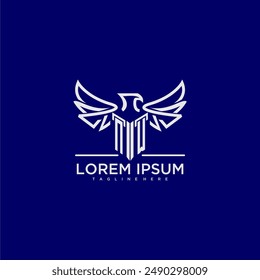 Nuevo monograma inicial para el logotipo de la empresa con Imagen de águila