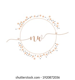 NW Initial monogram handwriting luxury illustration