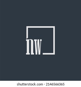 NW initial monogram logo with rectangle style dsign
