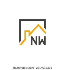 Iniciales de NW hogares moderna marca de construcción vector.eps